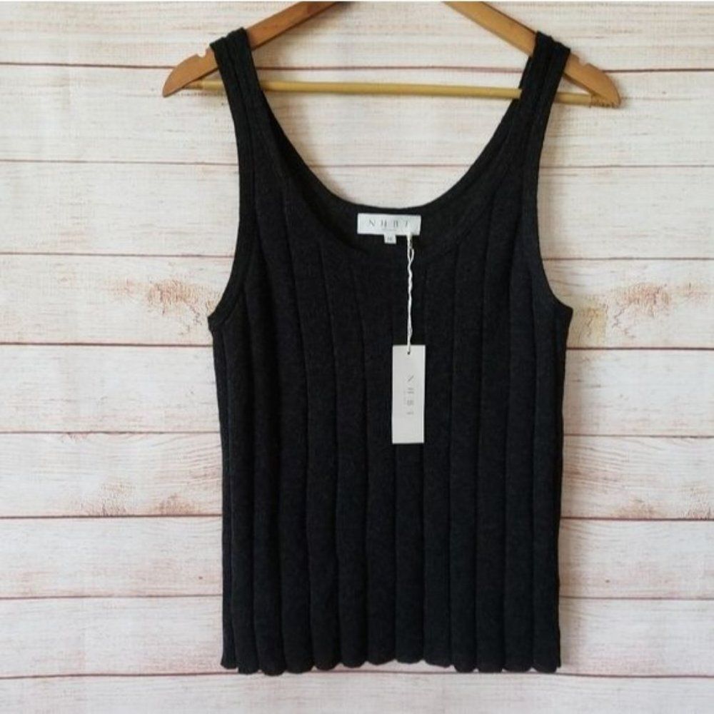 NWT NHBT 100% Cashmere Knitted Ribbed Tank Top